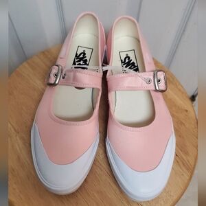 NEW Vans Pink and White Mary Jane Sneakers